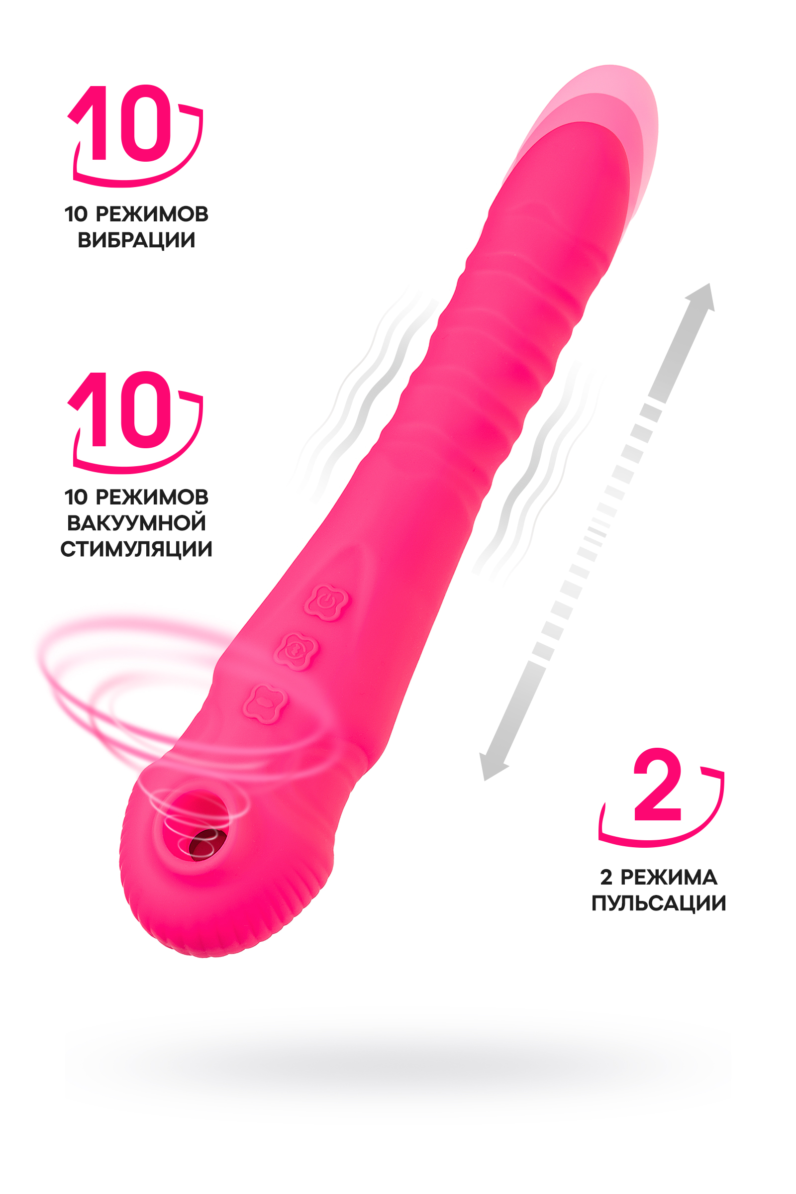 Вибратор-пульсатор JOS COTOX с вакуумной стимуляцией, силикон, розовый, 23 см арт. 783052