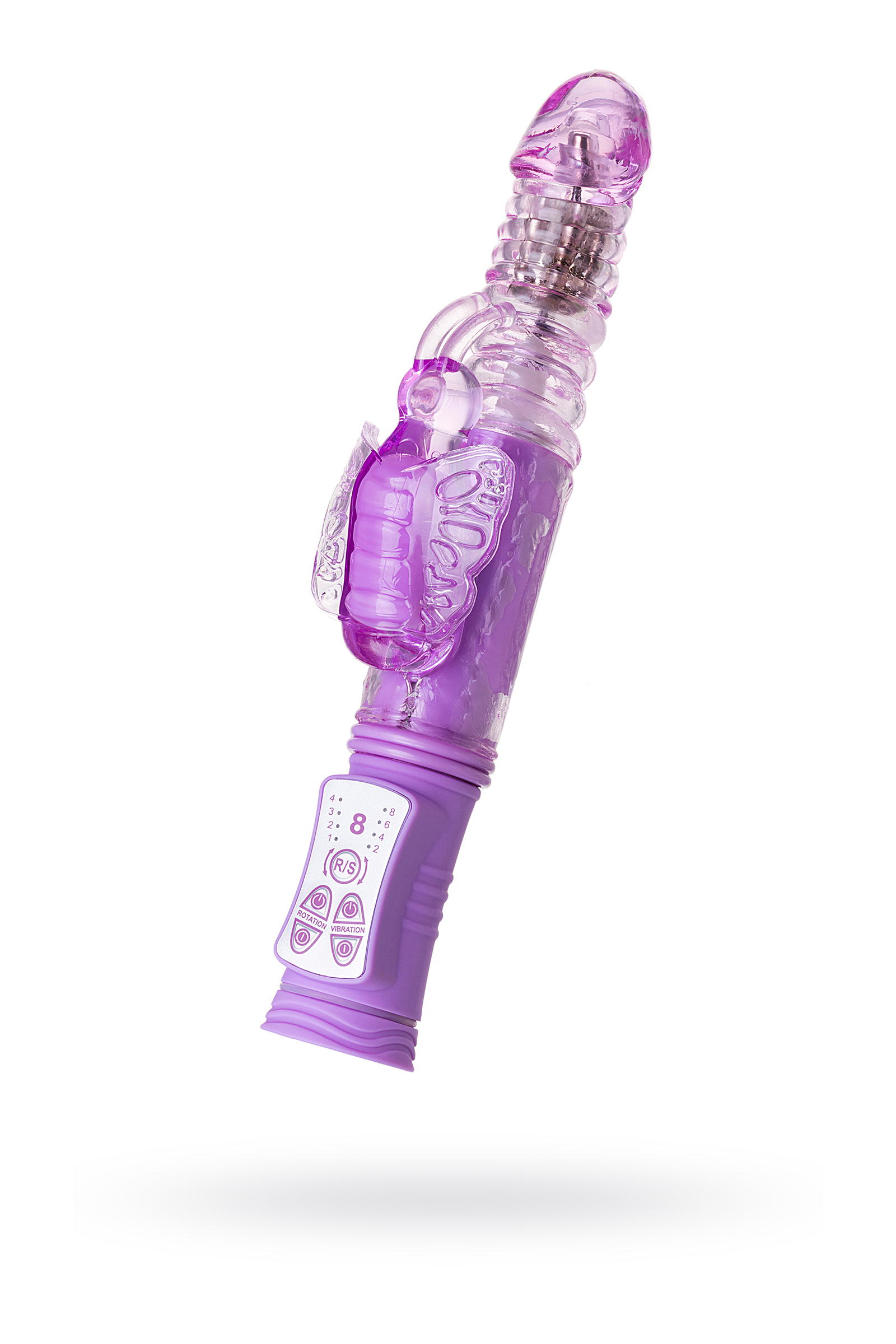 Вибратор с клиторальным стимулятором TOYFA A-Toys  High-Tech fantasy , TPE, Фиолетовый, 25,5 см арт.