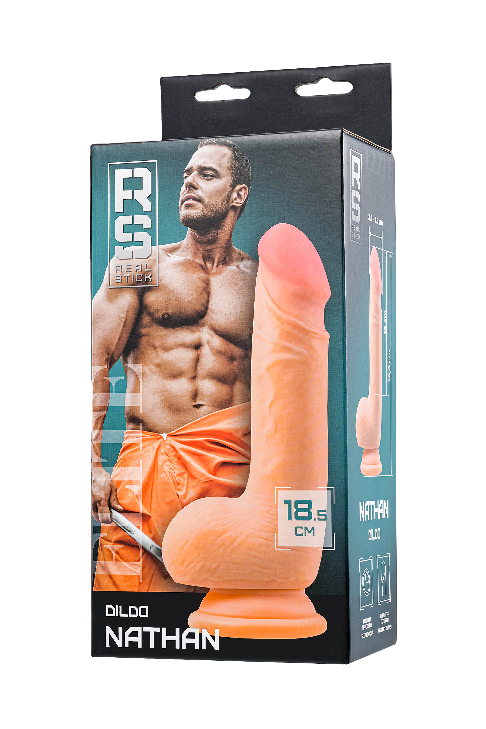 Реалистичный фаллоимитатор TOYFA RealStick Elite Nathan, TPR, телесный, 18,5 см арт. 982004-1