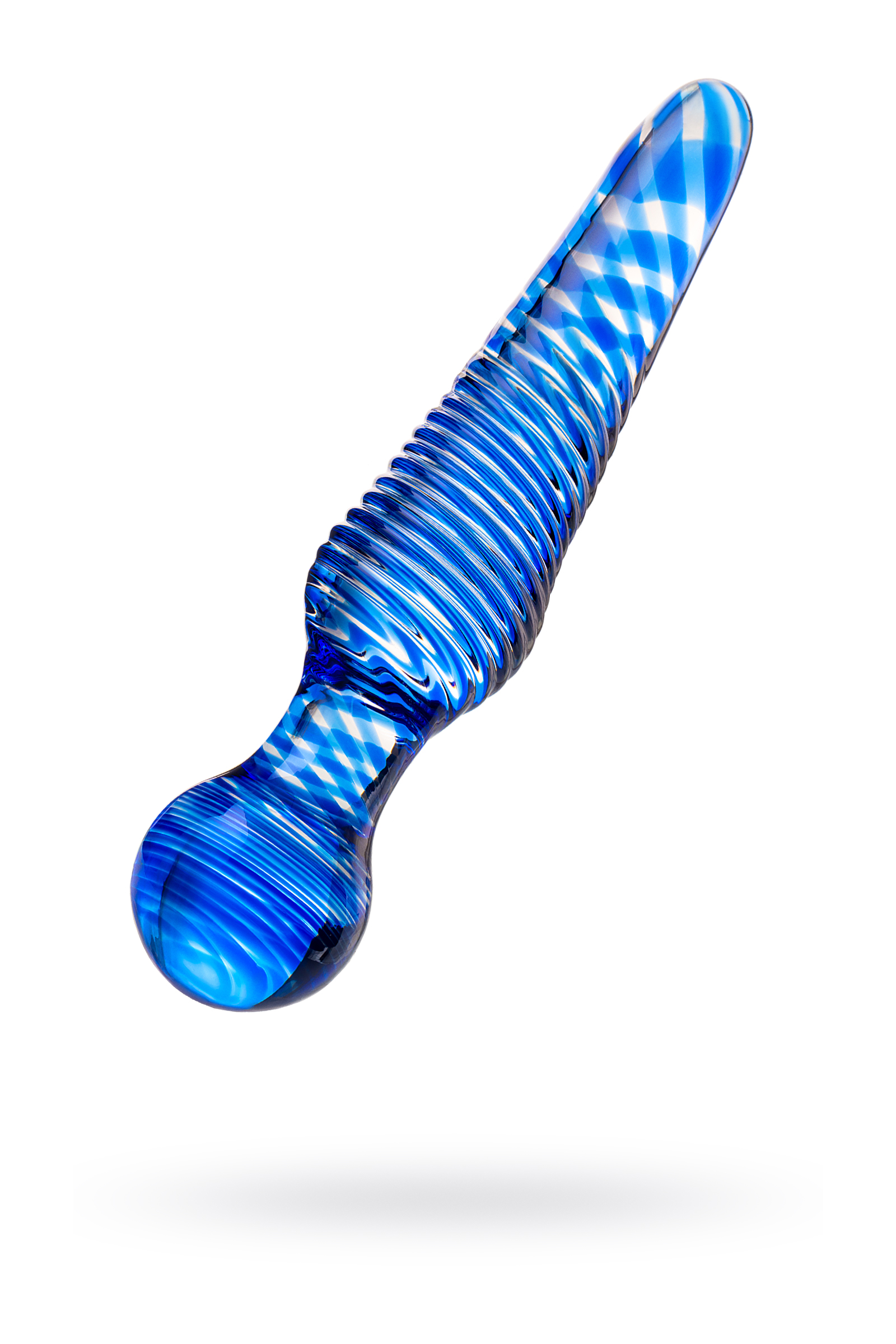 Двусторонний фаллоимитатор Sexus Glass, стекло, синий, 17 см арт. 912150