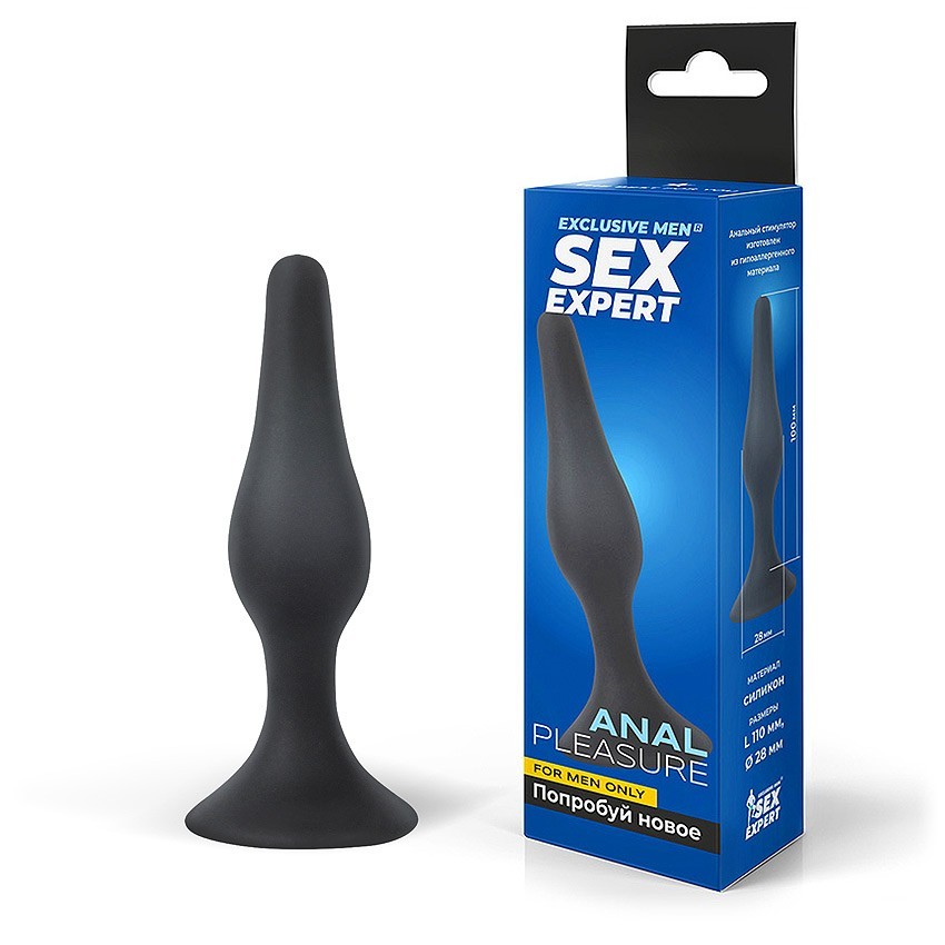 ВТУЛКА АНАЛЬНАЯ цвет чёрный, L 95 мм D 28 мм арт. SEM-55040 арт. SEM-55040