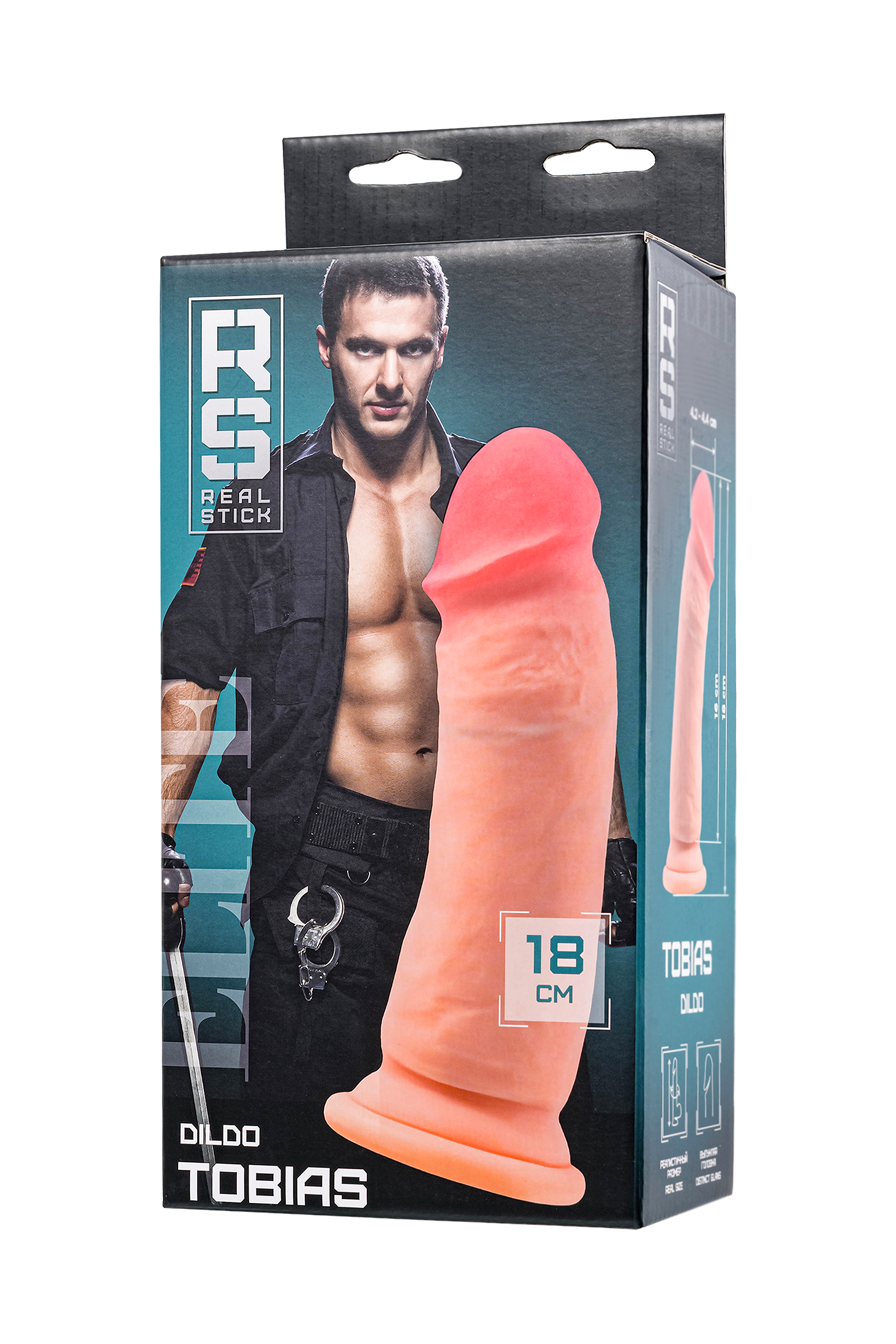 Реалистичный фаллоимитатор TOYFA RealStick Elite Tobias, TPR, телесный, 18 см арт. 982039-1