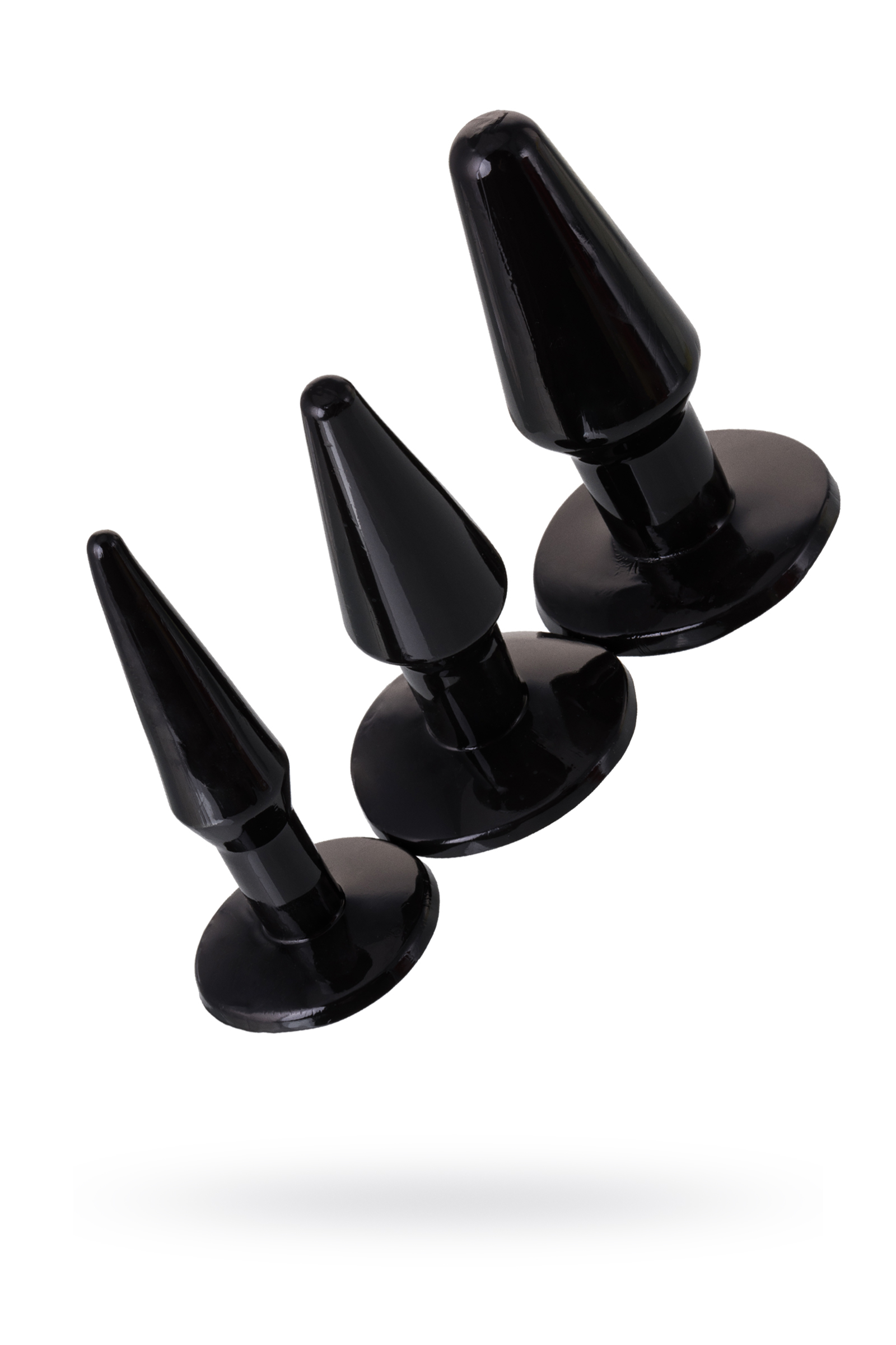 Набор втулок анальных Seven Creations, 3 шт, TPR, черные арт. 19-54BLK-BX