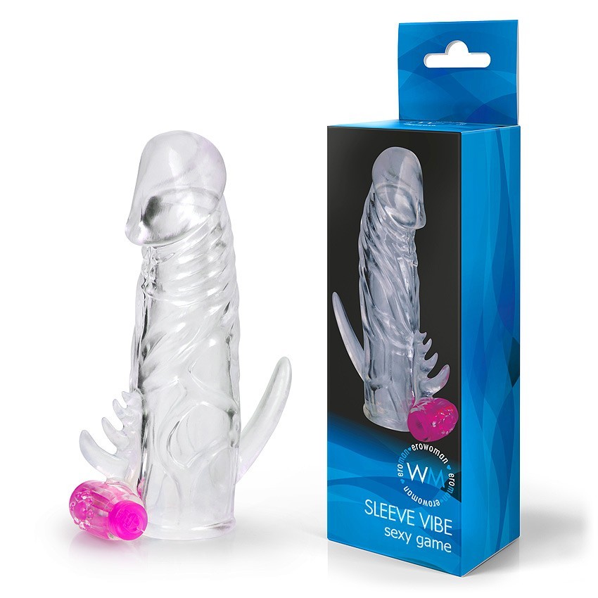 НАСАДКА ЗАКРЫТАЯ С ВИБРАЦИЕЙ "CRYSTAL SLEEVE VIBE" L 120 мм D 21 мм арт. EE-1003 арт. EE-10033