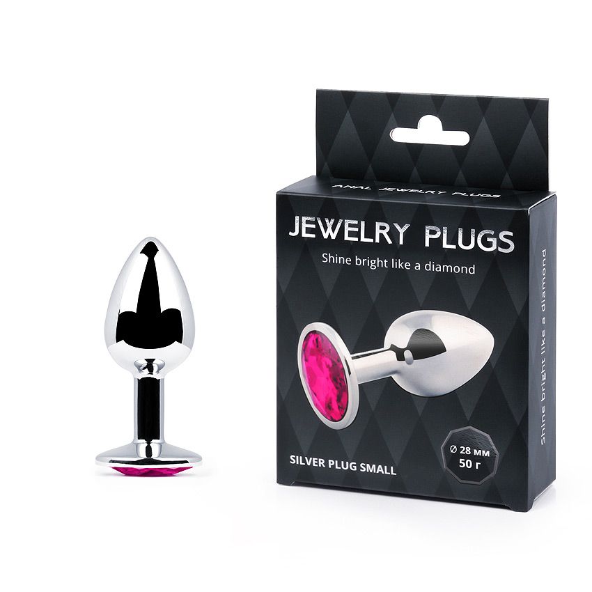 SILVER PLUG SMALL (втулка анальная) цвет кристалла рубиновый, L 72 мм, D 28 мм, арт. SS-14