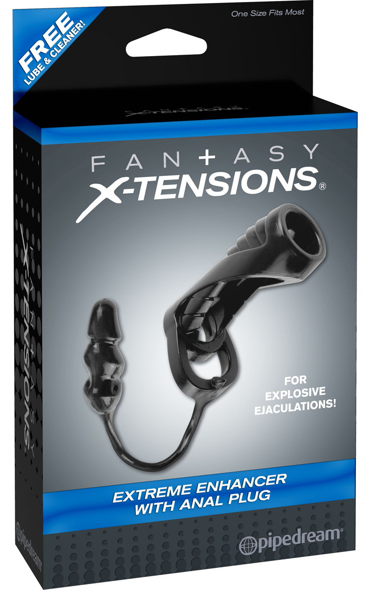 Насадка с анальной втулкой Extreme Enhancer with Anal Plug черная арт. PD 4140-23