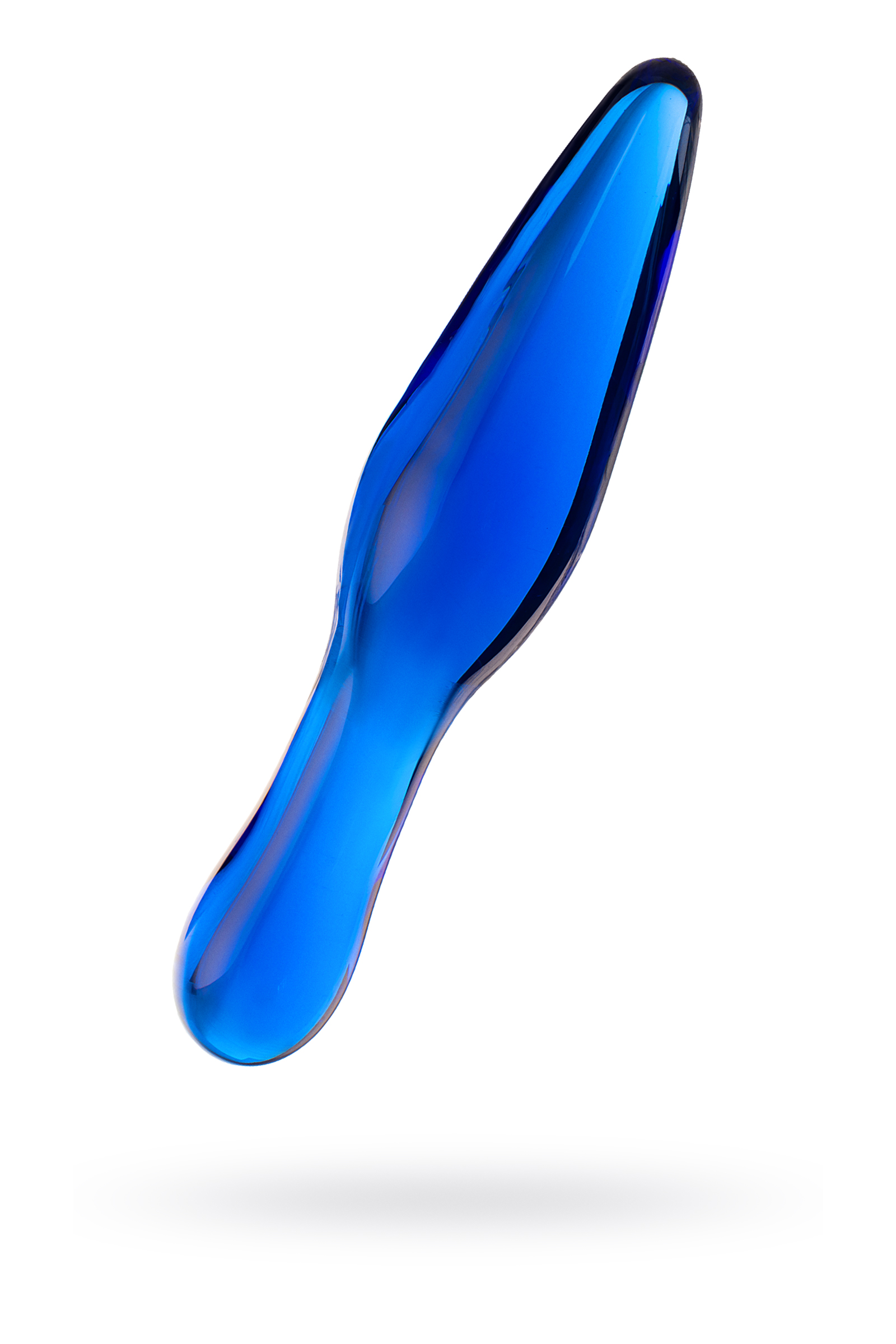 Двусторонний фаллоимитатор Sexus Glass, стекло, синий, 17,5 см арт. 912190
