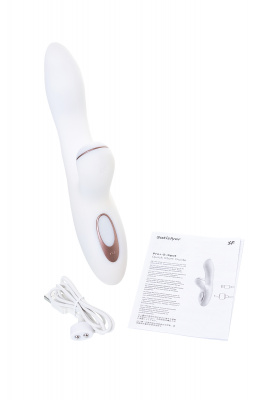 Вибратор Satisfyer Pro G-Spot Rabbit, с вакуум-волновым бесконтактным стимулятором, силикон, белый, 