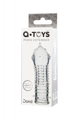 Насадка на пенис TOYFA A-Toys  , TPR, Прозрачный, 14,7 см арт. 768012