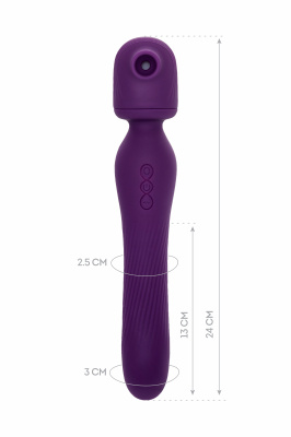 Стимулятор 2 в 1 JOS Kisom, силикон, фиолетовый, 24 см арт. 783035