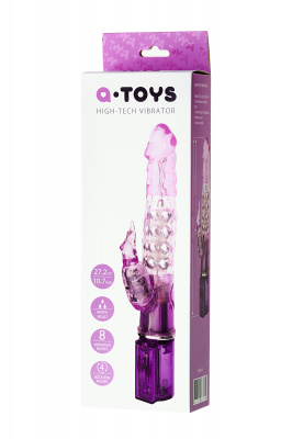 Вибратор с клиторальным стимулятором TOYFA A-Toys  High-Tech fantasy , TPE, Фиолетовый, 26,5 см арт.