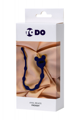 Анальная цепочка ToDo by Toyfa Froggy, силикон, синяя, 27,4 см, Ø 1,4 см арт. 356004