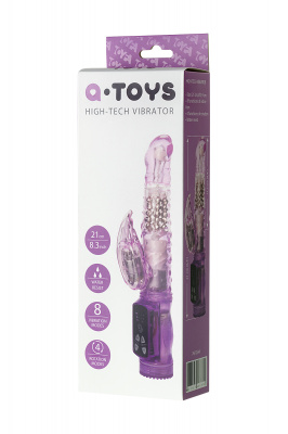 Вибратор с клиторальным стимулятором TOYFA A-Toys  High-Tech fantasy , TPE, Фиолетовый, 22 см арт. 7