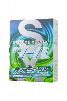 Презервативы Sagami, xtreme, Mint, латекс, 19 см, 5,2 см, 3 шт. арт. 759/1