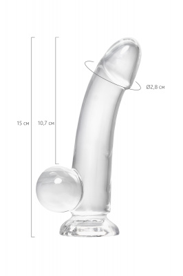 Реалистичный фаллоимитатор A-Toys by TOYFA Cryst, TPE, прозрачный, 15 см арт. 762005