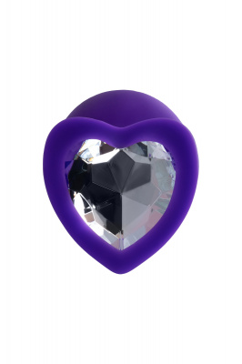 Анальная втулка ToDo by Toyfa Diamond Heart, водонепроницаемая, силикон, фиолетовая, 8 см, Ø 3 см арт. 357026