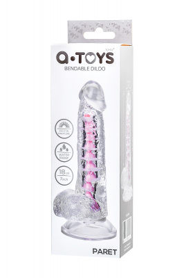 Гибкий фаллоимитатор A-Toys Parret, прозрачный, 18 см арт. 762004