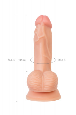 Реалистичный фаллоимитатор RealStick Nude Rolo, PVC, телесный, 17 см арт. 582019
