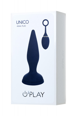 Анальная вибровтулка O'Play Unico с пультом ДУ, силикон, синий, 13,5 см. арт. 221001