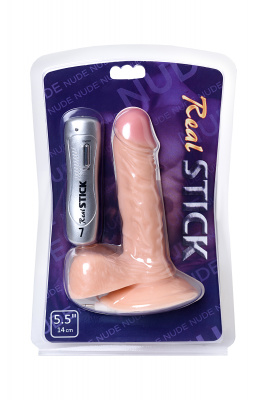 Реалистичный вибратор TOYFA RealStick Nude, PVC, телесный, 7 режимов вибрации, 17 см арт. 581005
