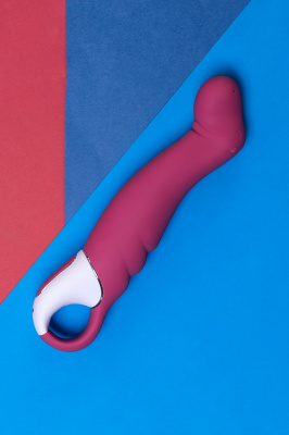 Нереалистичный вибратор Satisfyer Vibes Petting Hippo, силикон, красный, 22,9 см. арт. EE73-874-1017