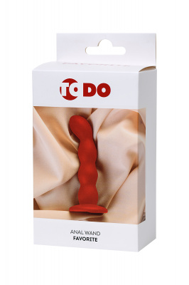 Анальный фаллоимитатор ToDo by Toyfa Favorite, силикон, красный, 13 см, Ø 2,8 см арт. 357018