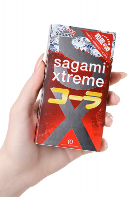 Презервативы Sagami, xtreme, cola, латекс, 19 см, 5,2 см, 10 шт. арт. 729/1