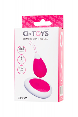 Виброяйцо ToyFa A-toys Eggo с пультом ДУ, силикон, розовый, 6 см арт. 764003