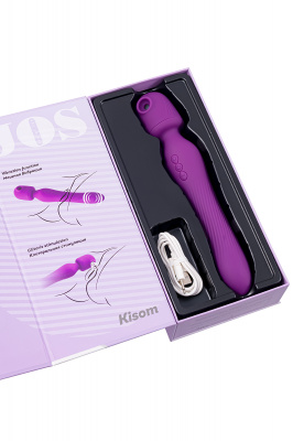 Стимулятор 2 в 1 JOS Kisom, силикон, фиолетовый, 24 см арт. 783035