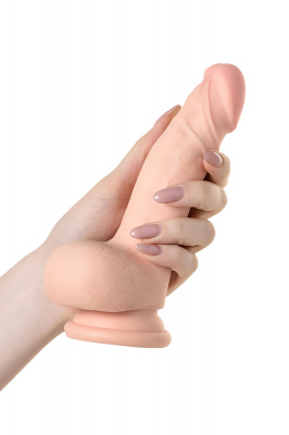 Реалистичный вибратор TOYFA RealStick Elite Vibro, TPR, телесный, 10 режимов вибрации, 18,5 см арт. 987004