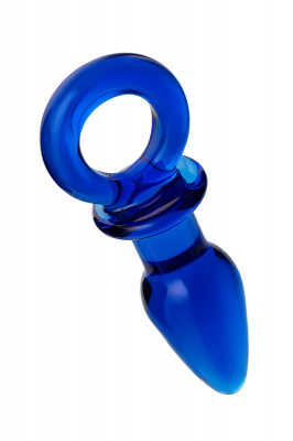 Анальная втулка Sexus Glass, стекло, синяя, 14 см, Ø 3,5 см арт. 912252