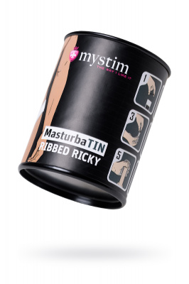 Мастурбатор MasturbaTIN Ribbed Ricky, TPE, белый,5.5 см арт. 46297