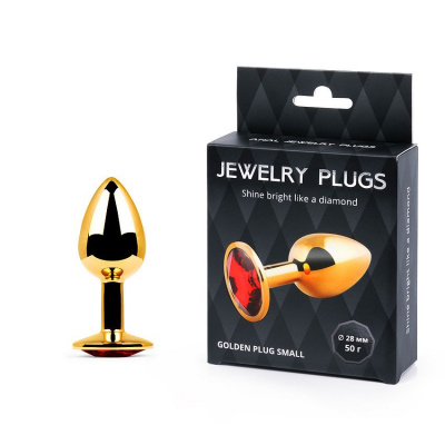 GOLDEN PLUG SMALL (втулка анальная) цвет кристалла красный, L 72 мм, D 28 мм, ве арт. GS-16