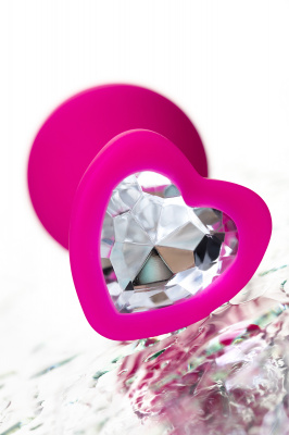 Анальная втулка ToDo by Toyfa Diamond Heart, силикон, розовая, 8 см, Ø 3 см арт. 357025