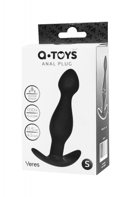 Анальная пробка A-Toys by TOYFA размера S, cиликон, черная, 11,5 см, Ø 2,8 см арт. 761316