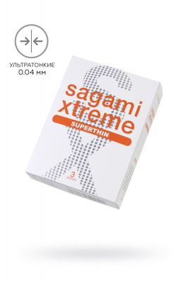 Презервативы Sagami, xtreme, 0.04, латекс, 19 см, 5,4 см, 3 шт. арт. 750/1