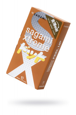 Презервативы Sagami, xtreme, feel up, латекс, 19 см, 5,3 см, 10 шт. арт. 727/1