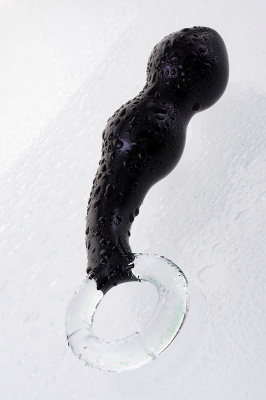 Стимулятор простаты Sexus Glass, стекло, чёрный, 17 см арт. 912238