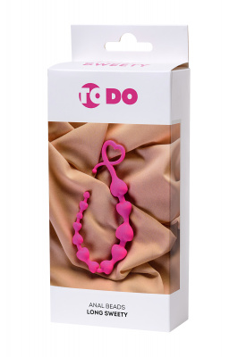 Анальная цепочка ToDo by Toyfa Long Sweety, силикон, розовая, 34 см, Ø 2,7 см арт. 356002