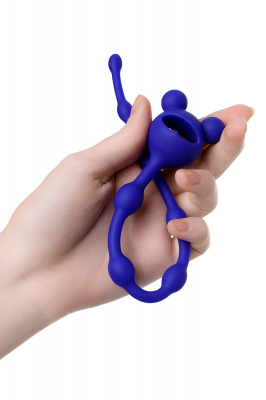 Анальная цепочка ToDo by Toyfa Froggy, силикон, синяя, 27,4 см, Ø 1,4 см арт. 356004