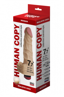ВИБРАТОР РЕАЛИСТИК "HUMAN COPY"  L 190 мм D 45 мм киберкожа арт. 608703 арт. 608703