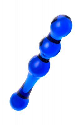 Двусторонний фаллоимитатор Sexus Glass, стекло, синий, 20,5 см арт. 912151