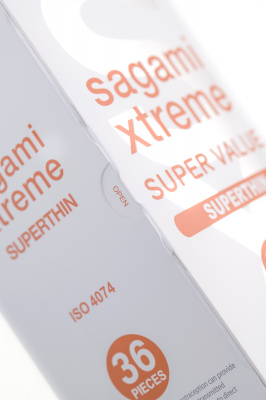 Презервативы Sagami, xtreme, 0.04, латекс, 19 см, 5,4 см, 36 шт. арт. 752/1
