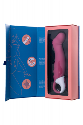 Нереалистичный вибратор Satisfyer Vibes Petting Hippo, силикон, красный, 22,9 см. арт. EE73-874-1017