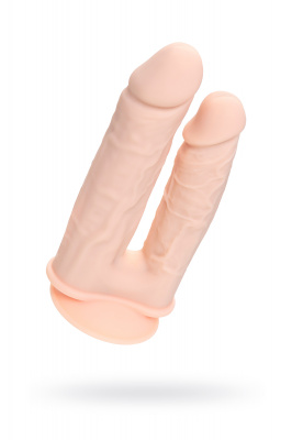 Фаллоимитатор для двойного проникновения RealStick Silicone Armie H, сайлекспан, телесный, 19 см арт. 9420014