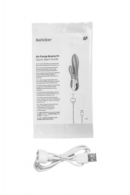 Нереалистичный вибратор Satisfyer Air Pump Bunny 5, силикон, зеленый, 15 см. арт. J2018-257