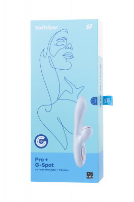 Вибратор Satisfyer Pro G-Spot Rabbit, с вакуум-волновым бесконтактным стимулятором, силикон, белый, 