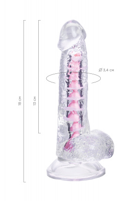 Гибкий фаллоимитатор A-Toys Parret, прозрачный, 18 см арт. 762004