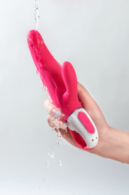 Нереалистичный вибратор Satisfyer Vibes Mr. Rabbit, силикон, красный, 22,1 см. арт. EE73-867-1017