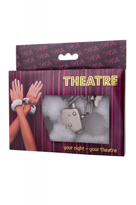 Наручники TOYFA Theatre, меховые, белые, 28 см. арт. 951027